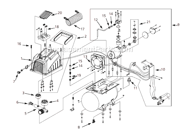 Page A Diagram and Parts List for FP2045 2002 Campbell Hausfeld Compressor